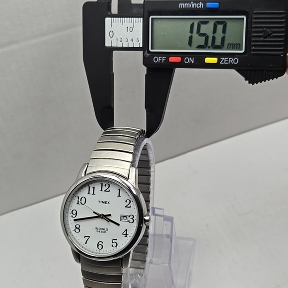 Timex Men's Watch T2H451 Quartz White Date Dial Expansion Band 35mm New Battery - Picture 5 of 11